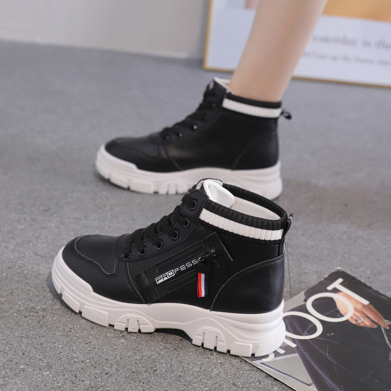 High-Top White Sneakers for Women 2026 Autumn Trendy Shoes Student Korean Style Versatile New Sneakers Sports Shoes Women's Shoes Qr522