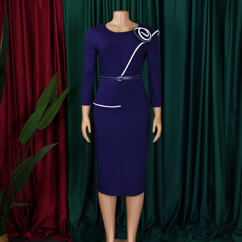 D551 Foreign Trade Women's Wear 2024 Spring New Fashion Elegant OL Tongle Pencil Skirt Hip African dress