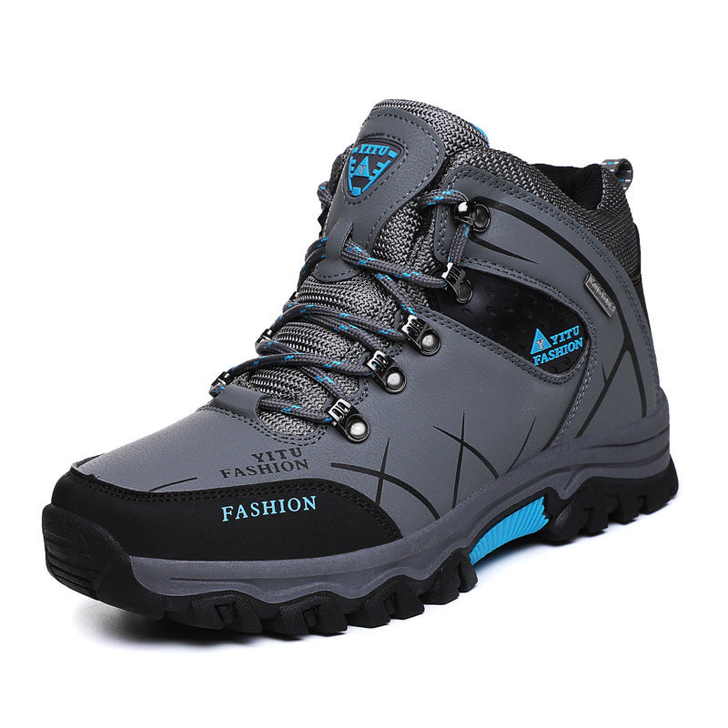 2024 cross-border all-match new high-top hiking shoes cross-country hiking cotton men's outdoor shoes extra large size sneaker