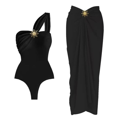 2025 Amazon New Women's Swimsuit AliExpress Solid Color Sexy High-end Fashion Hot Spring Swimsuit Women