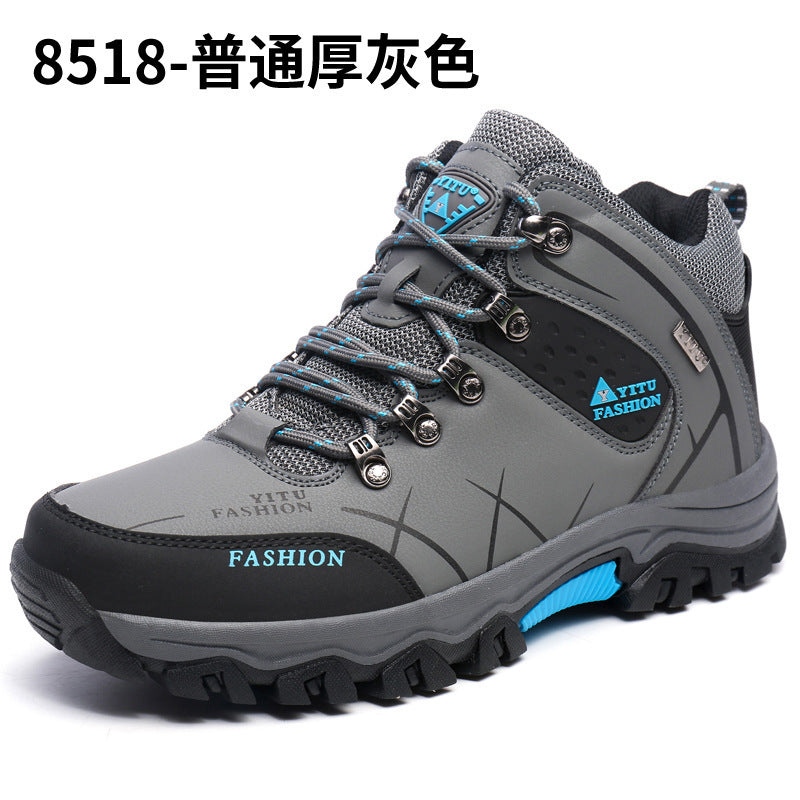 2024 cross-border all-match new high-top hiking shoes cross-country hiking cotton men's outdoor shoes extra large size sneaker