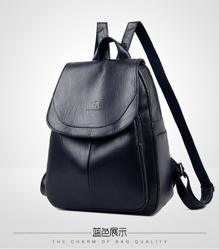 Backpack Women 2024 New Autumn Fashion Soft Leather Bag Casual Backpack Large Capacity Travel Student Women's Backpack