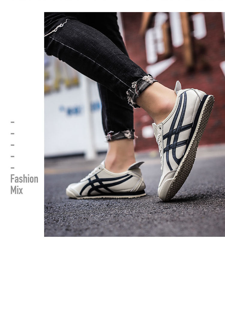 Couple's New Spring First-Layer Cowhide Forrest Gump Shoes, Fashionable and Breathable Sports and Leisure Sneakers, Comfortable White Shoes