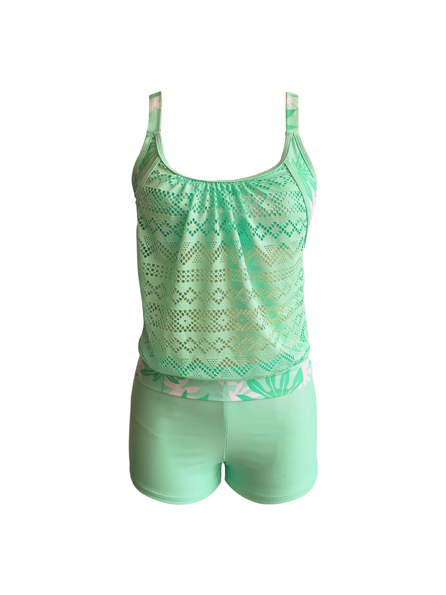 2023 new foreign trade cross-border swimsuit plus size hollow conservative tankini Amazon AliExpress split swimsuit women