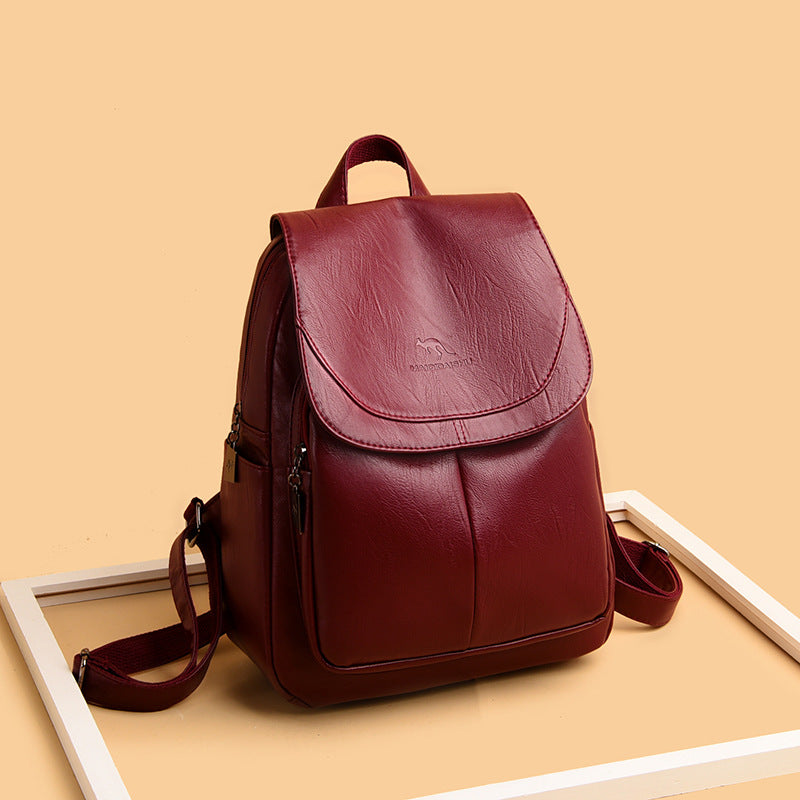 Backpack Women 2024 New Autumn Fashion Soft Leather Bag Casual Backpack Large Capacity Travel Student Women's Backpack