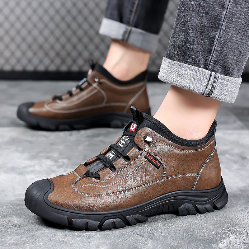 2023 autumn and winter new men's shoes fashion outdoor casual shoes hiking shoes simple trend work shoes a generation of hair