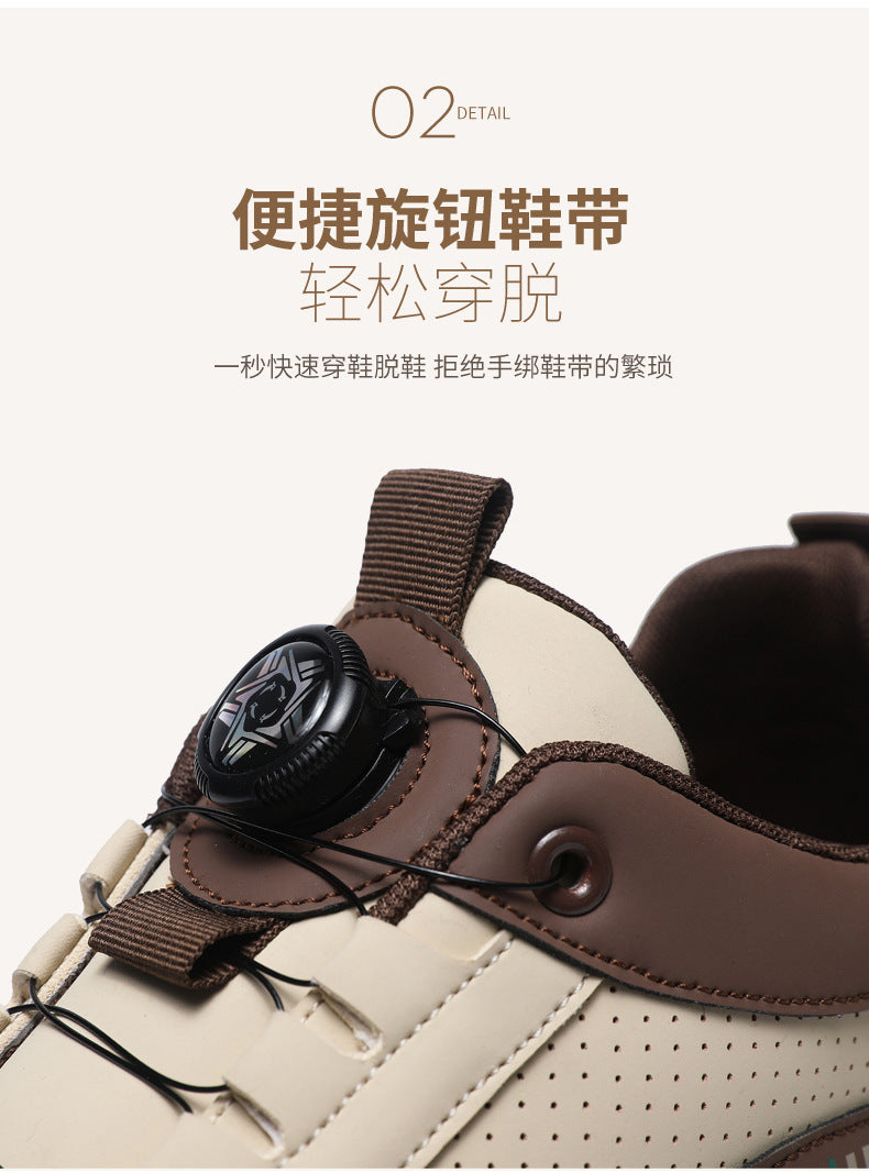 Men's Shoes High-End 2025 New Shoes Men's Breathable Men's Running Shoes Versatile Rotating Button Sports Shoes Men's