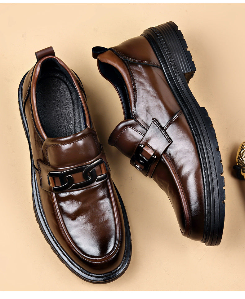 The first layer of cowhide new formal low-top leather shoes men's autumn leather shoes breathable new business casual men's shoes tide