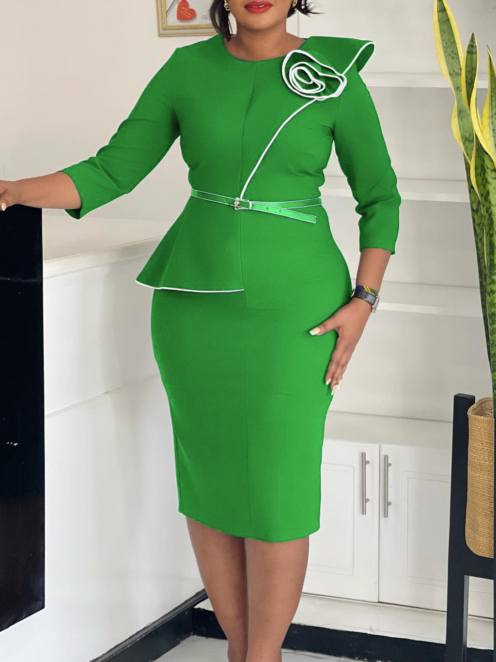 D551 Foreign Trade Women's Wear 2024 Spring New Fashion Elegant OL Tongle Pencil Skirt Hip African dress