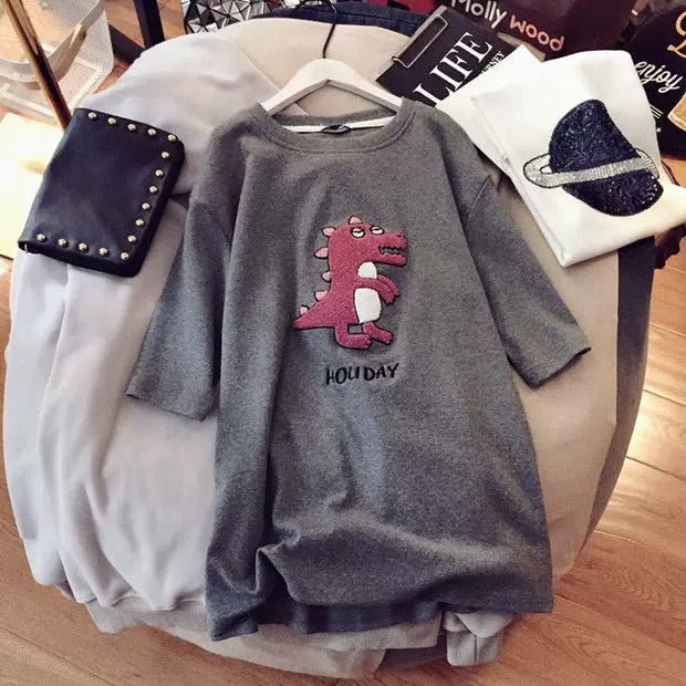 2023 Pregnant Women's Summer Cotton Short-sleeved T-shirt Loose Casual plus size Fashion Summer Pregnant Women's Long Top