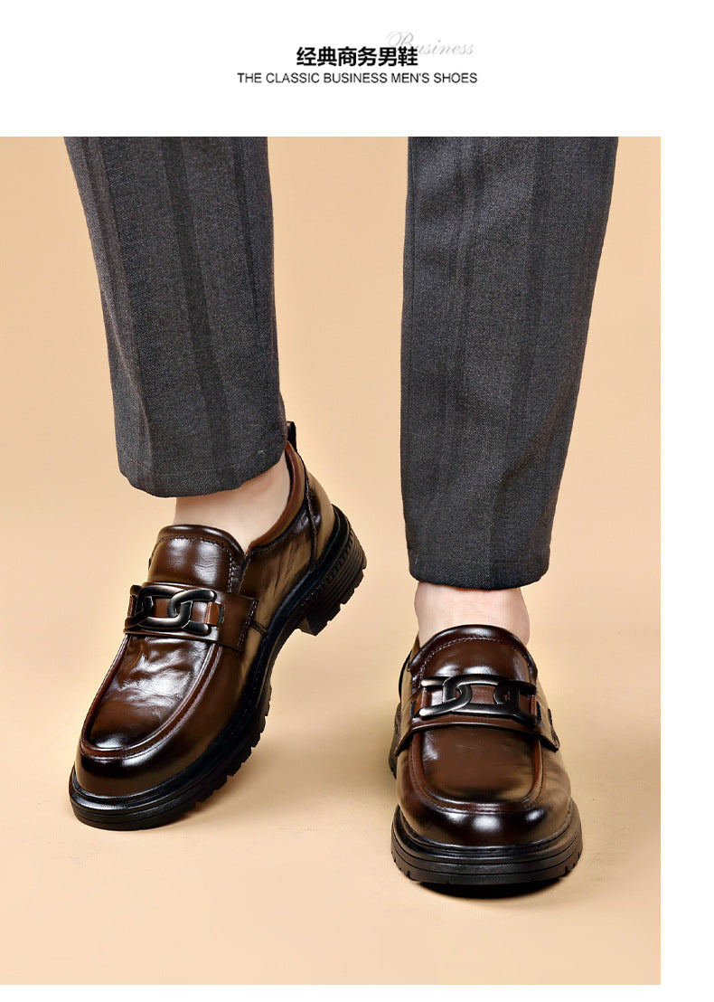 The first layer of cowhide new formal low-top leather shoes men's autumn leather shoes breathable new business casual men's shoes tide
