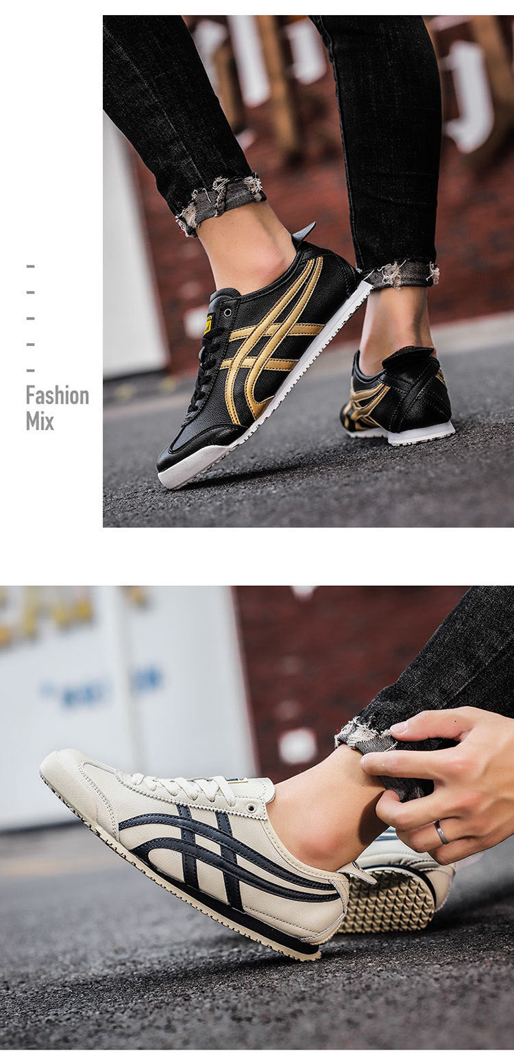Couple's New Spring First-Layer Cowhide Forrest Gump Shoes, Fashionable and Breathable Sports and Leisure Sneakers, Comfortable White Shoes