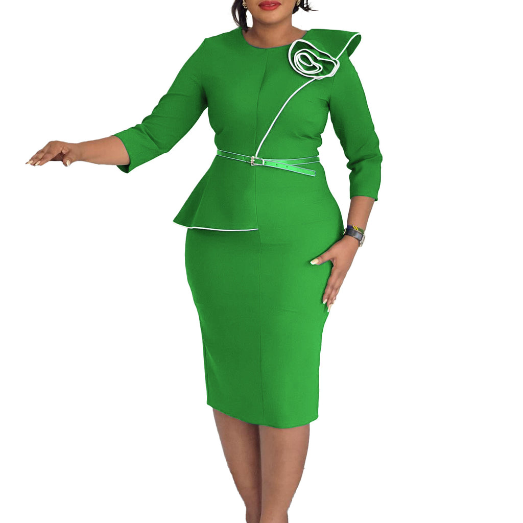 D551 Foreign Trade Women's Wear 2024 Spring New Fashion Elegant OL Tongle Pencil Skirt Hip African dress