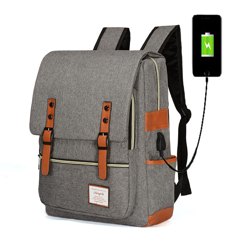 Foreign trade new schoolbag men's personality retro outdoor canvas travel backpack women's fashion backpack a generation of hair