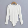 European and American style round neck versatile stretch jumpsuit bottoming shirt women's autumn and winter long sleeve T-shirt sexy tight top fashion
