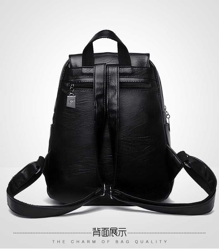 Backpack Women 2024 New Autumn Fashion Soft Leather Bag Casual Backpack Large Capacity Travel Student Women's Backpack