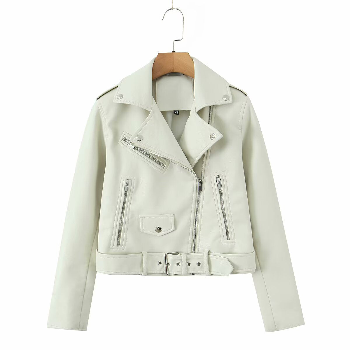 European and American style 2025 spring new Amazon women's imitation leather motorcycle jacket leather coat cross-border Amazon