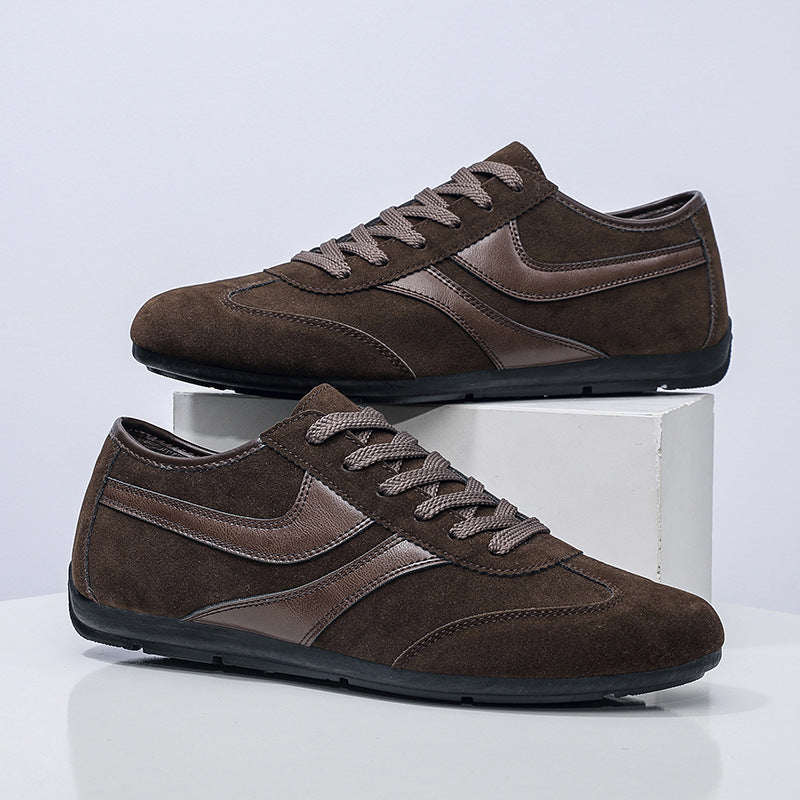 Men's Casual Shoes Fashion Vintage German Training Shoes Breathable Flat Single-layer Shoes Sports Forrest Gump Shoes Lace-up Men's Shoes Bean Shoes
