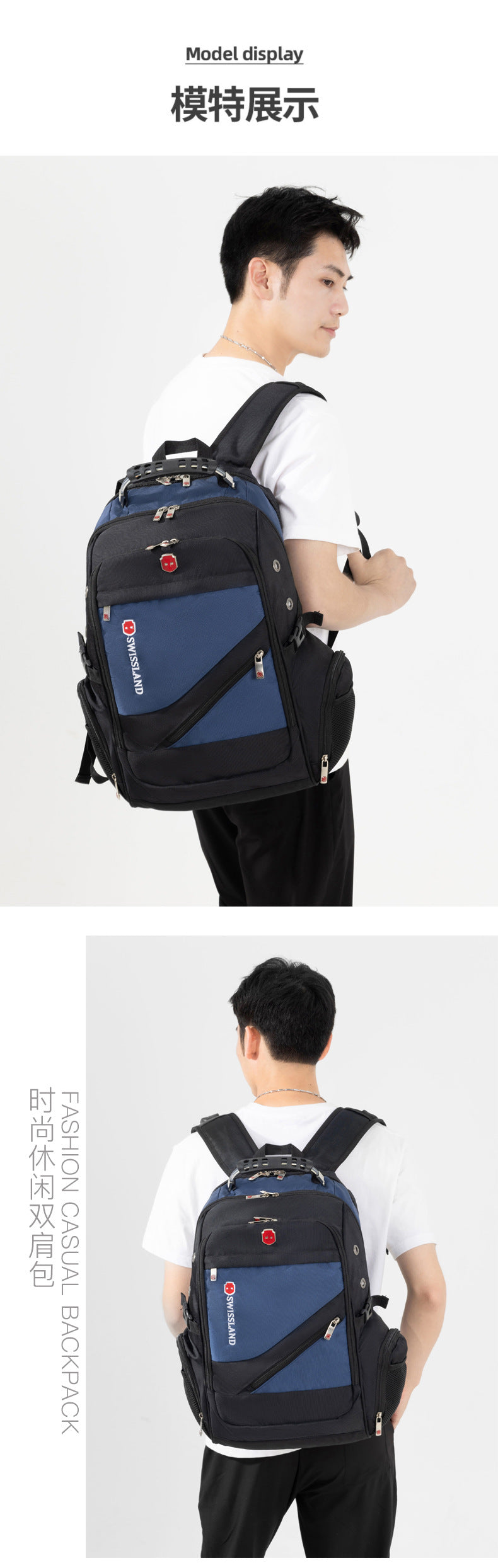 New Backpack Men's Backpack Laptop Bag Business Large Capacity Travel Bag Student School Bag Wholesale