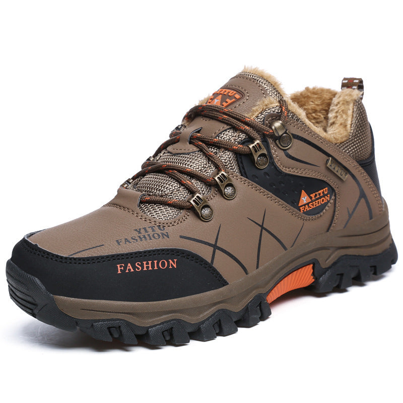 2024 cross-border all-match new high-top hiking shoes cross-country hiking cotton men's outdoor shoes extra large size sneaker