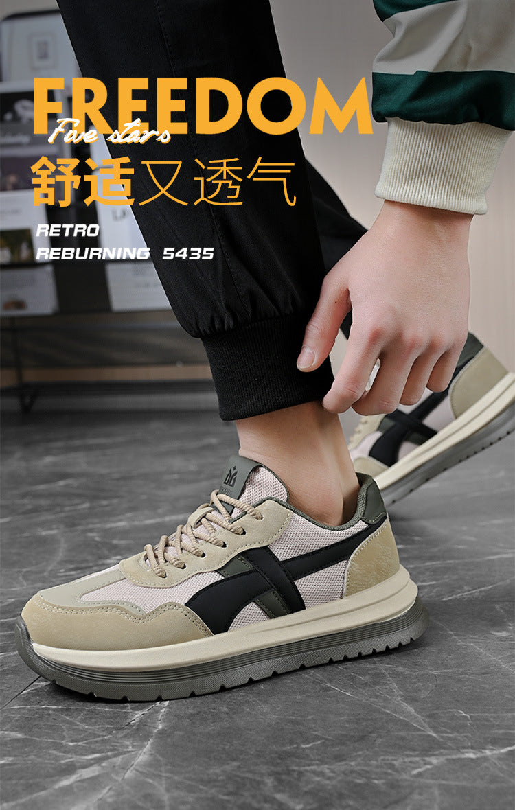 sneaker Men's 2025 Spring New Mesh Breathable Casual Shoes Men's Soft Bottom Breathable Campus Style All-match Forrest Gump Shoes