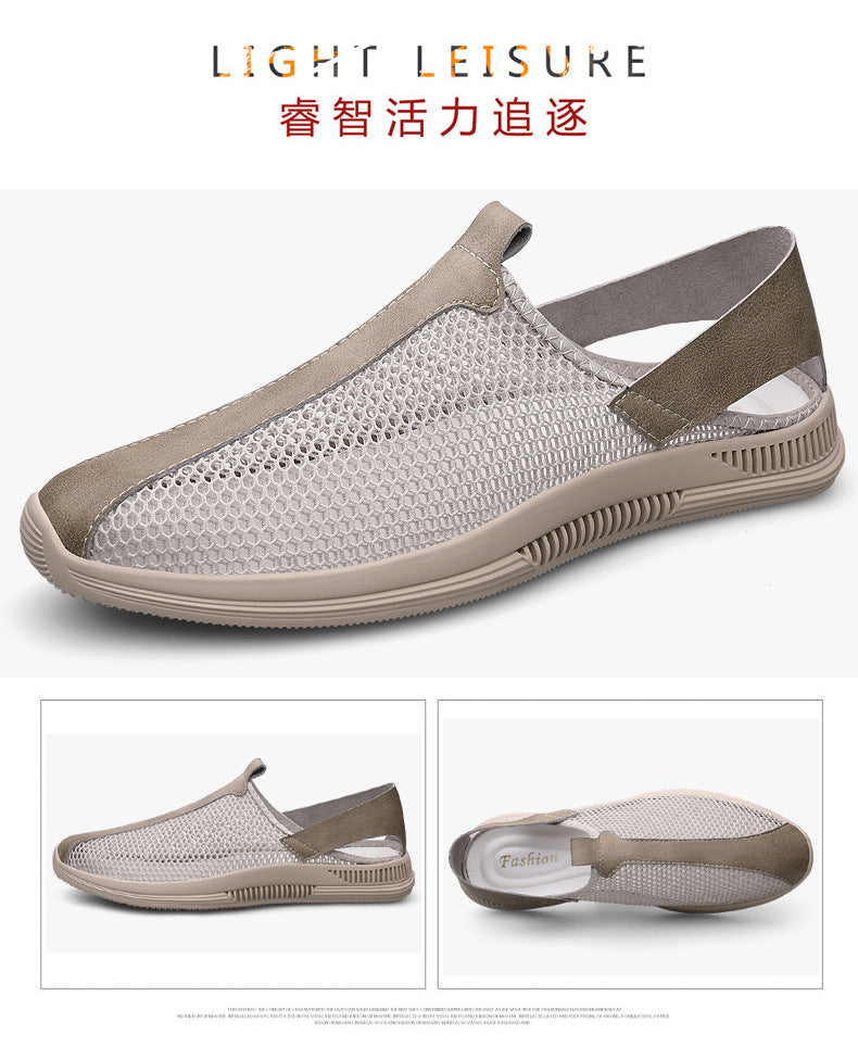 Men's new summer mesh shoes men's breathable cool shoes mesh shoes soft bottom breathable casual shoes lazy mesh men's shoes