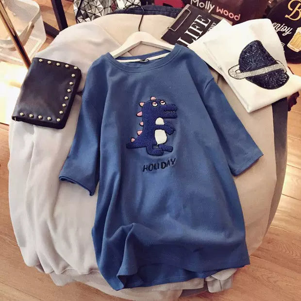 2023 Pregnant Women's Summer Cotton Short-sleeved T-shirt Loose Casual plus size Fashion Summer Pregnant Women's Long Top