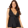European and American new cross-border Women's split swimsuit solid color plus size plus size belly covering tankini hot swimsuit bikini