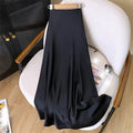 plus size Satin Fishtail Skirt Women's 2024 New Spring and Summer High Waist Dipped Hip Mid-length A- line Skirt Slight Fat
