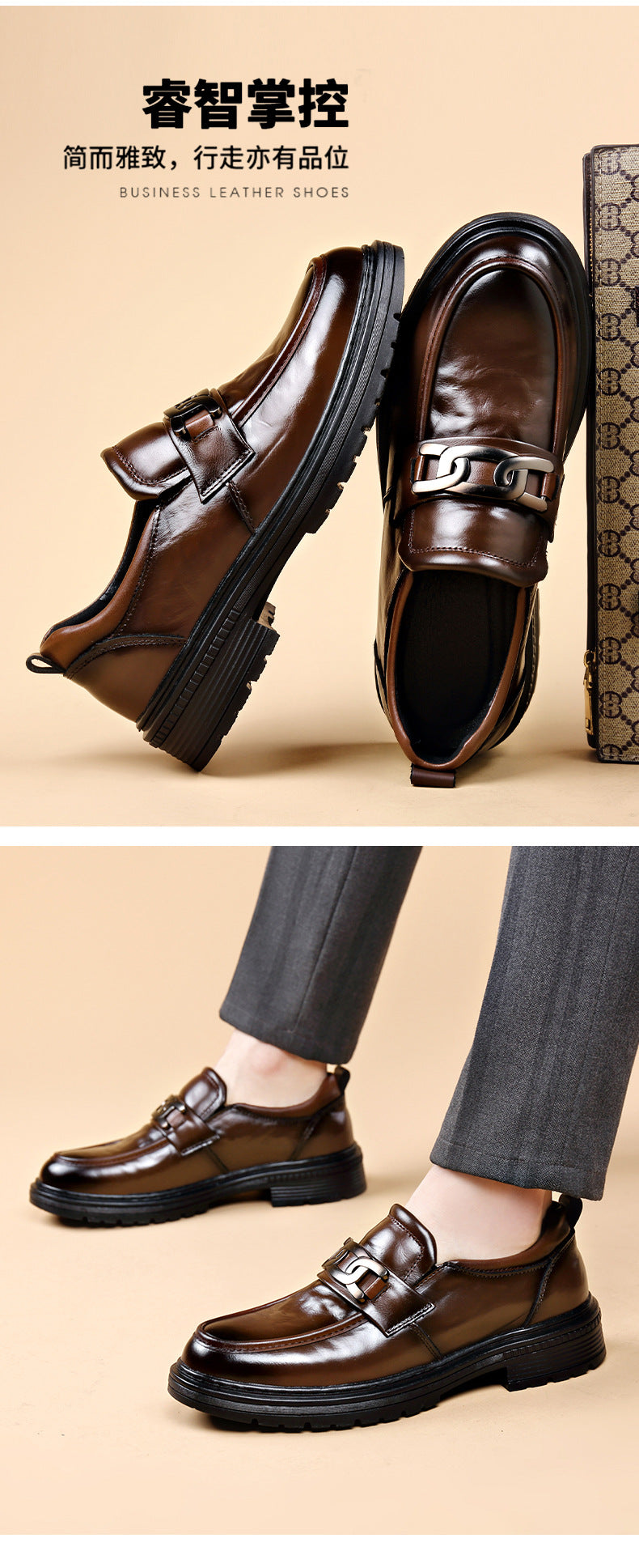 The first layer of cowhide new formal low-top leather shoes men's autumn leather shoes breathable new business casual men's shoes tide