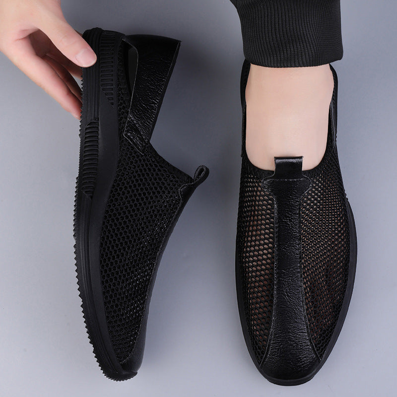 Men's new summer mesh shoes men's breathable cool shoes mesh shoes soft bottom breathable casual shoes lazy mesh men's shoes