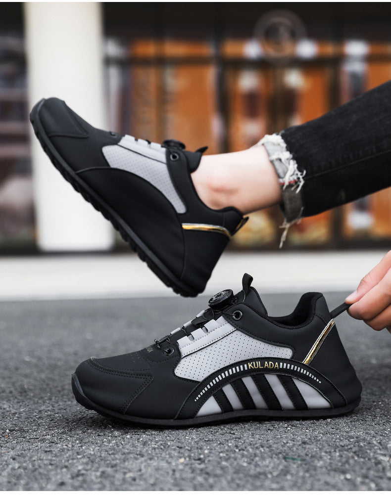 Men's Shoes High-End 2025 New Shoes Men's Breathable Men's Running Shoes Versatile Rotating Button Sports Shoes Men's