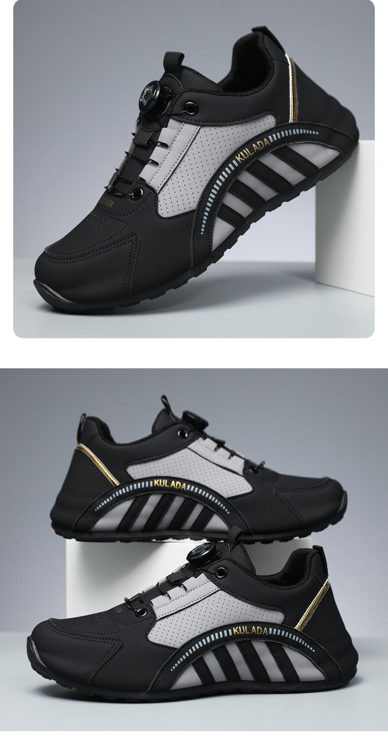 Men's Shoes High-End 2025 New Shoes Men's Breathable Men's Running Shoes Versatile Rotating Button Sports Shoes Men's