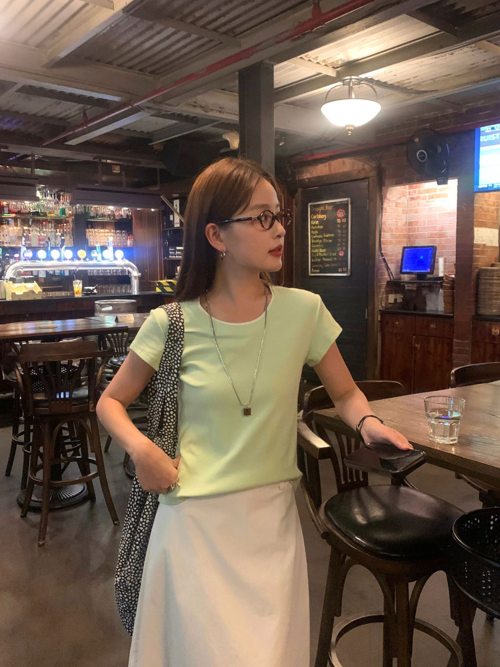 Huangyi Korean Double-Layer Collar Fake Two-Piece Short-Sleeved T-Shirt for Women 2025 Summer Short Slim Right Shoulder Top 142Th419