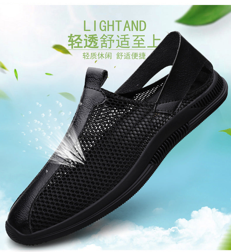 Men's new summer mesh shoes men's breathable cool shoes mesh shoes soft bottom breathable casual shoes lazy mesh men's shoes