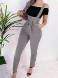 2025 Spring and Summer Amazon Ebay Aliexpress Wish European and American Elegant Ladies Belt Fashion Overalls