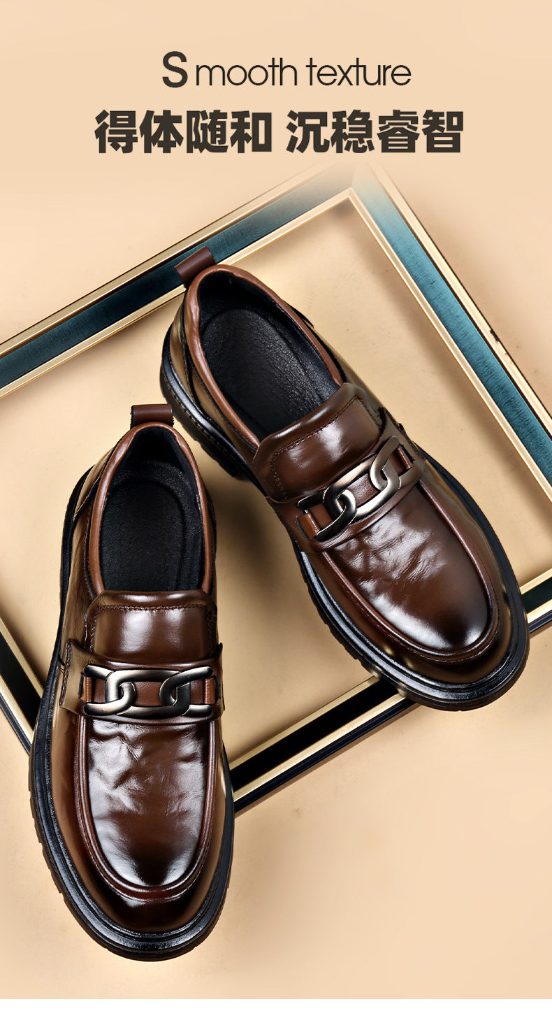 The first layer of cowhide new formal low-top leather shoes men's autumn leather shoes breathable new business casual men's shoes tide