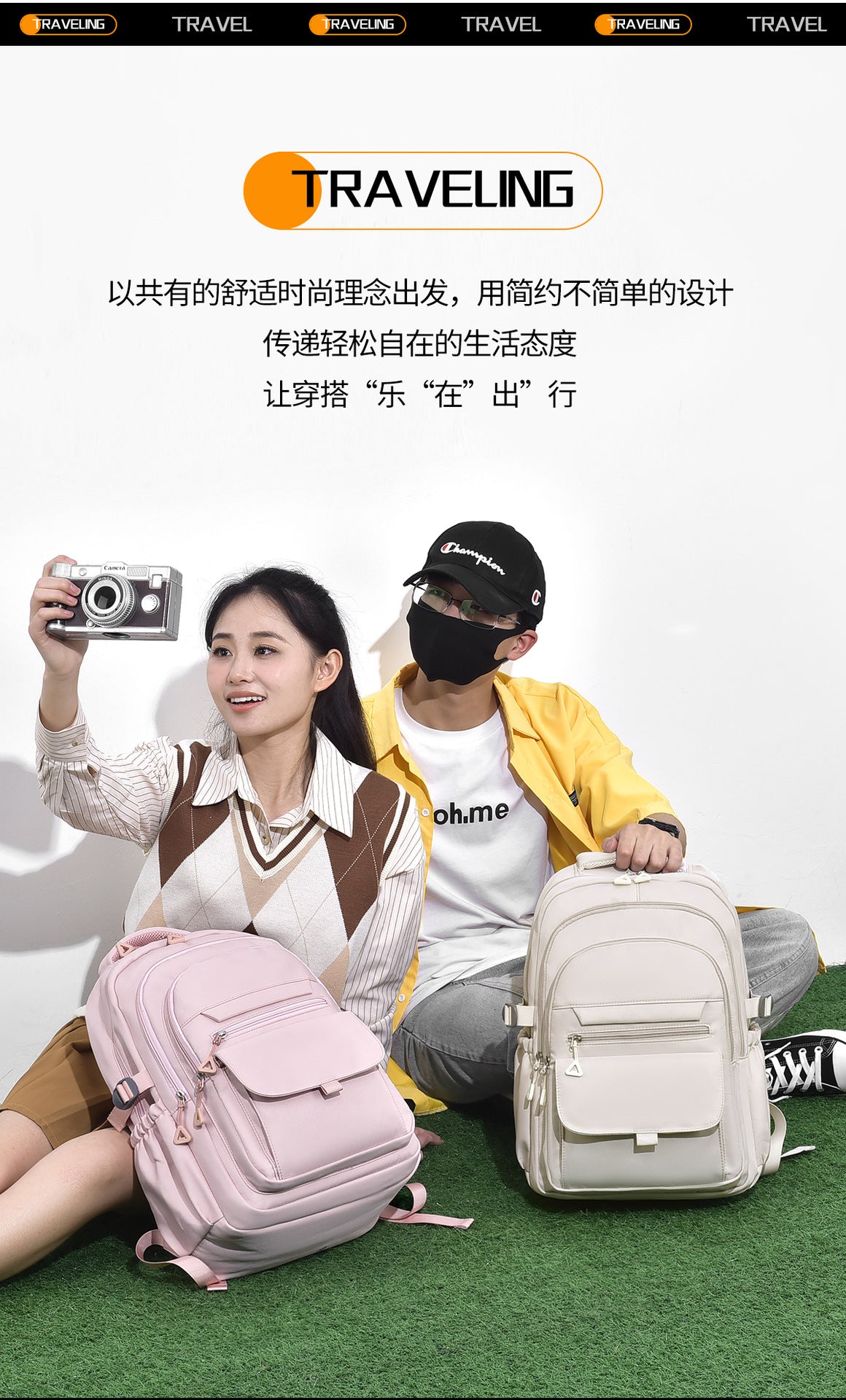 Japanese style large capacity western style men's and women's backpack simple student backpack junior high school student neutral schoolbag female fashion