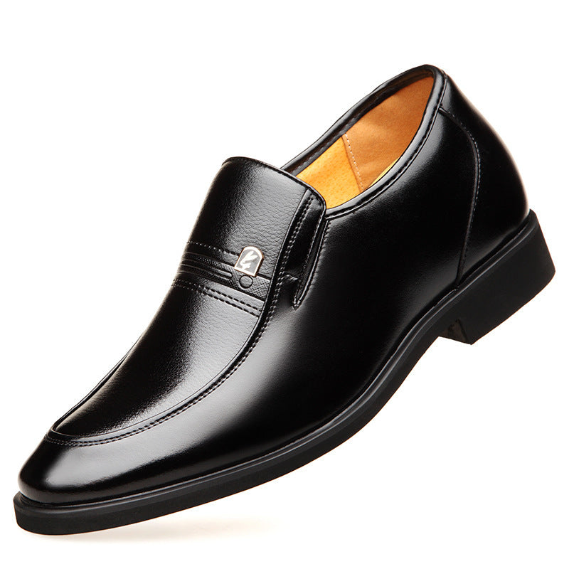 Factory 2023 spring men's leather shoes business formal wear increased men's shoes casual pointed wedding shoes a generation of hair