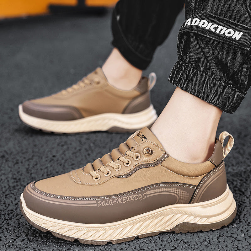 Paul Men's Shoes 2025 New Autumn and Winter Leather Work Men's Casual Shoes Lightweight Running Sports Torre Trendy Shoes