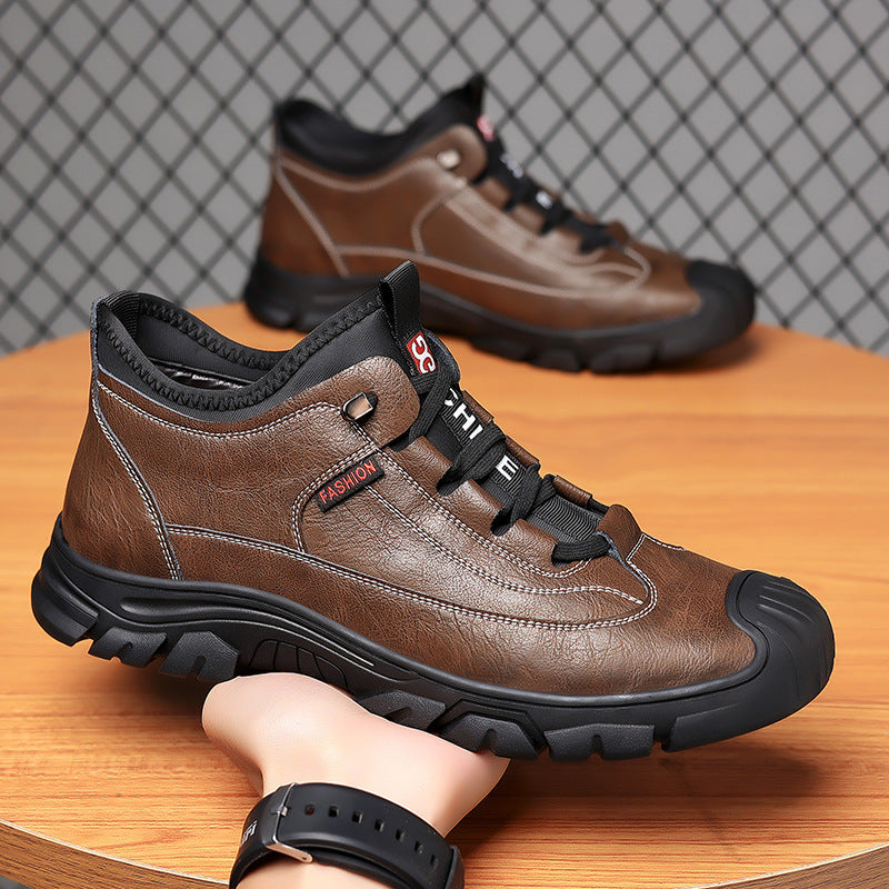 2023 autumn and winter new men's shoes fashion outdoor casual shoes hiking shoes simple trend work shoes a generation of hair