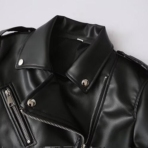 Zar Spring New Women's European and American Style French Fashion Design Imitation Leather Motorcycle Leather Jacket