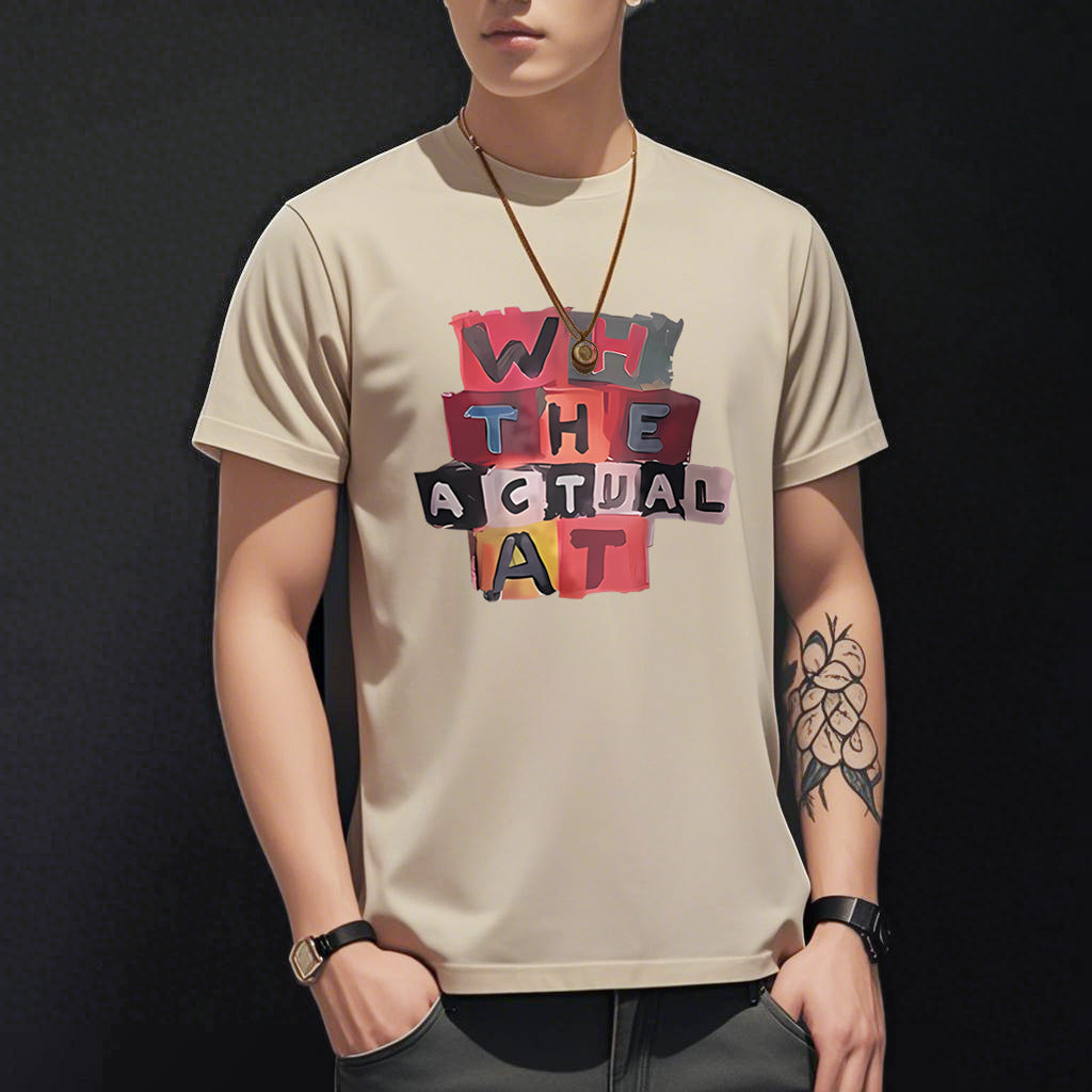 Summer Ice Silk Thin Round Neck Short-Sleeved T-Shirt for Men 2026 New Printed Pullover T-Shirt Trendy Slim Fit Men's Clothing