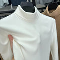 Fleece High Collar Base Shirt Men's Autumn and Winter Thickened Warm Top Double-sided Fleece Slim-fit Sweater Men's High-end Long-sleeved T-shirt