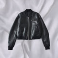 European and American Cross-Border Supply Wholesale Autumn New Hot Girl Retro Stand Collar Flight Leather Jacket for Women