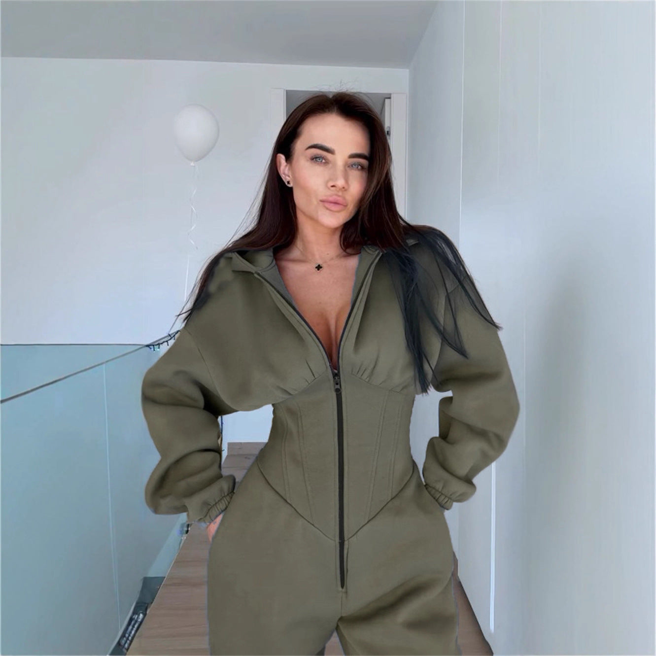 Cross-Border Foreign Trade 2026 Amazon Ebay Hot-Selling Popular Sports and Leisure Women's Hooded Jumpsuit Set