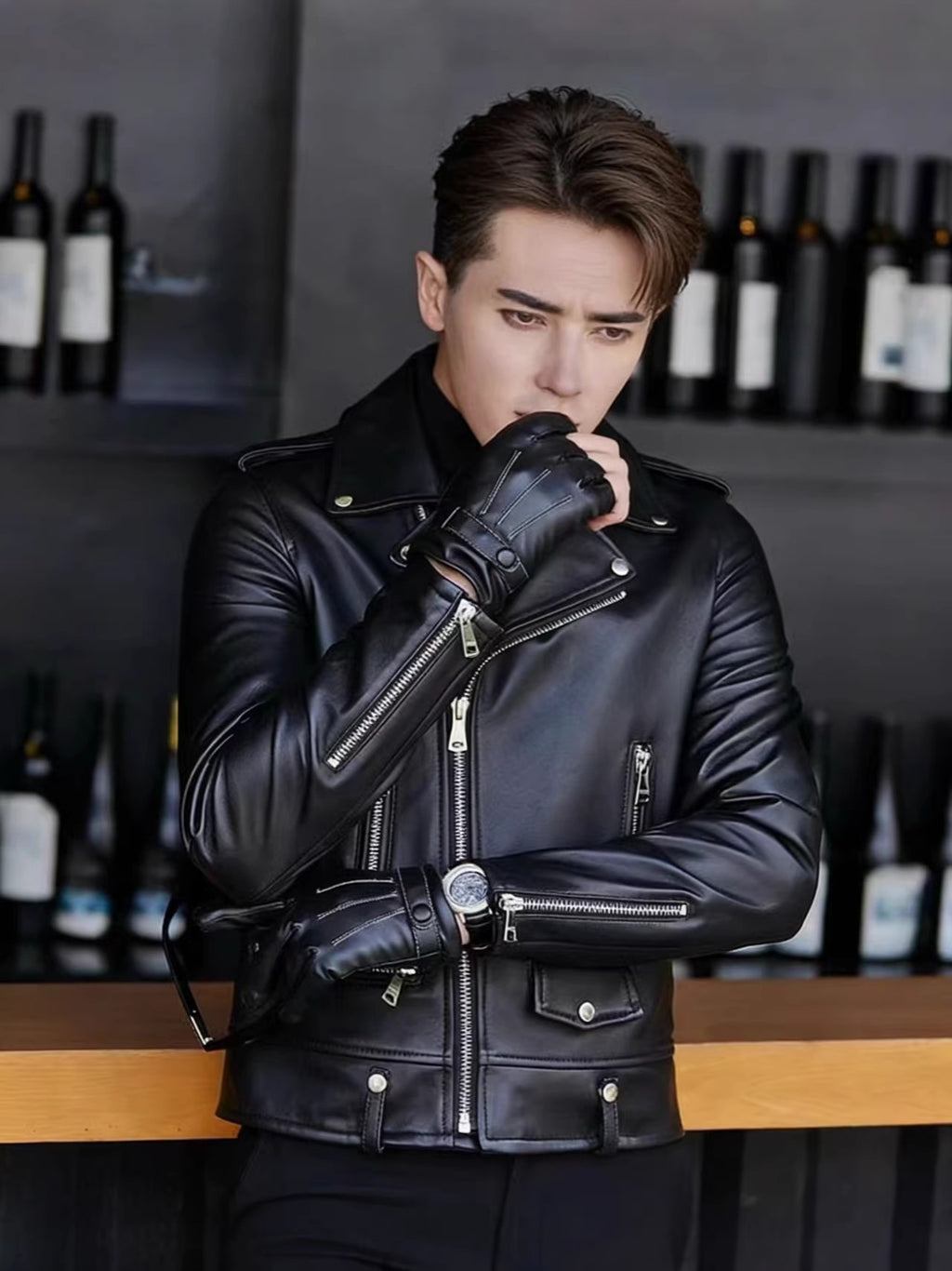 Leather-Jackets Men-Clothing