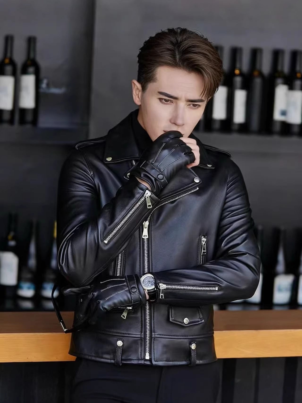 Leather-Jackets Men-Clothing