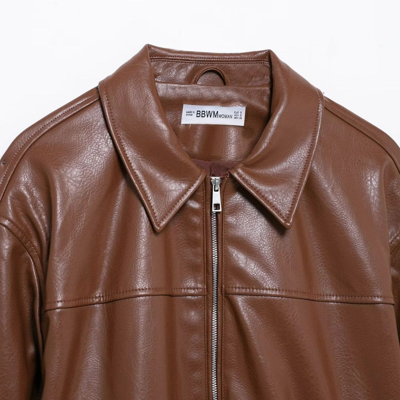 Amazon European and American Style Summer New Fashion Street Style Textured Faux Pu Leather Casual Bomber Jacket for Women