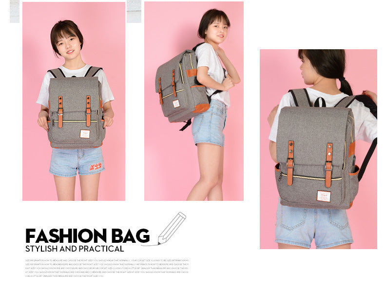 Foreign trade new schoolbag men's personality retro outdoor canvas travel backpack women's fashion backpack a generation of hair